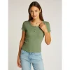TJW SLIM BUTTON RIB C-NECK SS