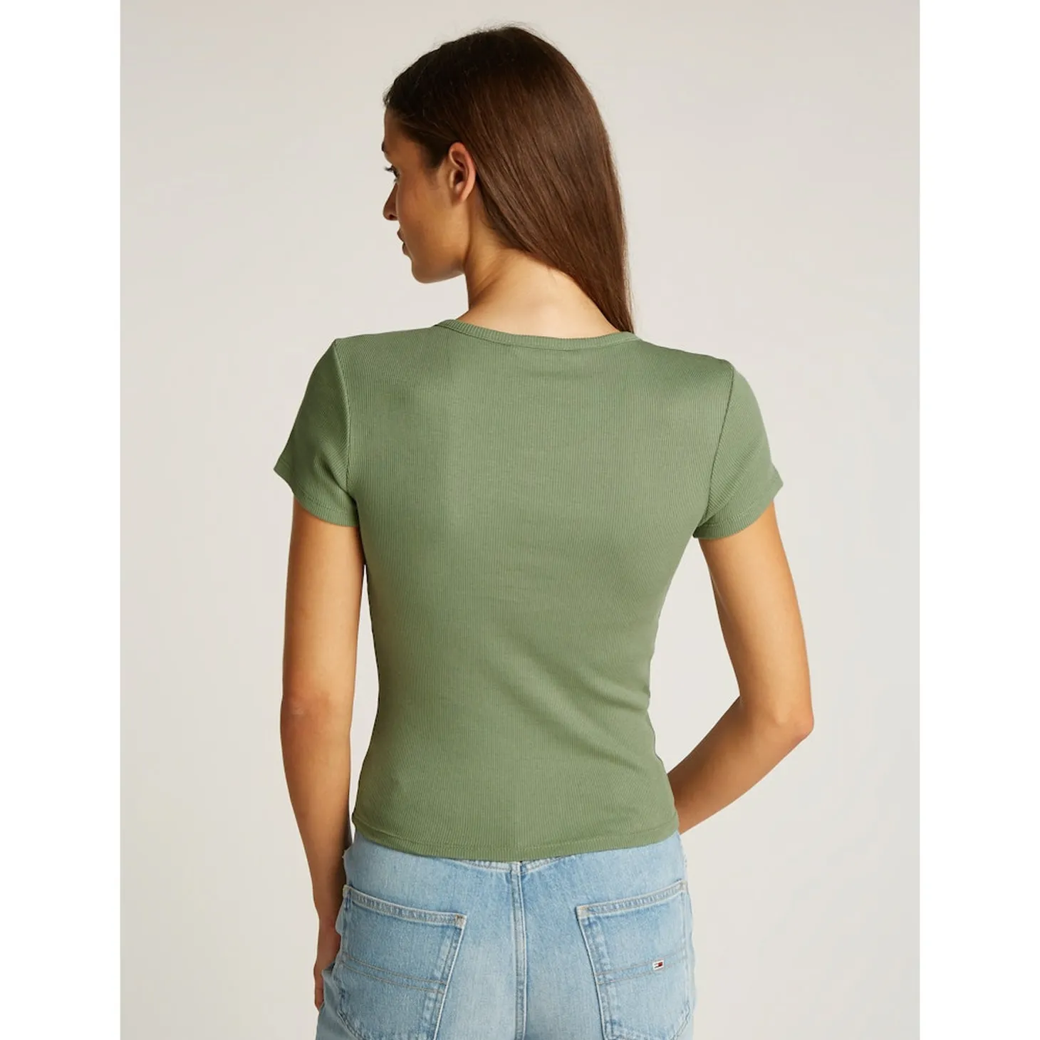 TJW SLIM BUTTON RIB C-NECK SS