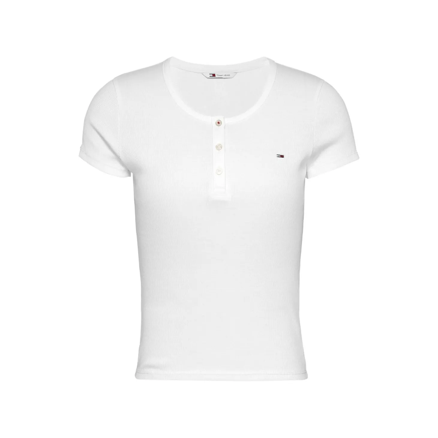 TJW SLIM BUTTON RIB C-NECK SS