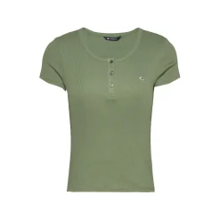 TJW SLIM BUTTON RIB C-NECK SS
