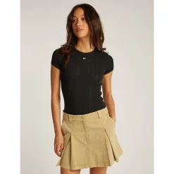TJW SLIM POINTELLE RIB TEE