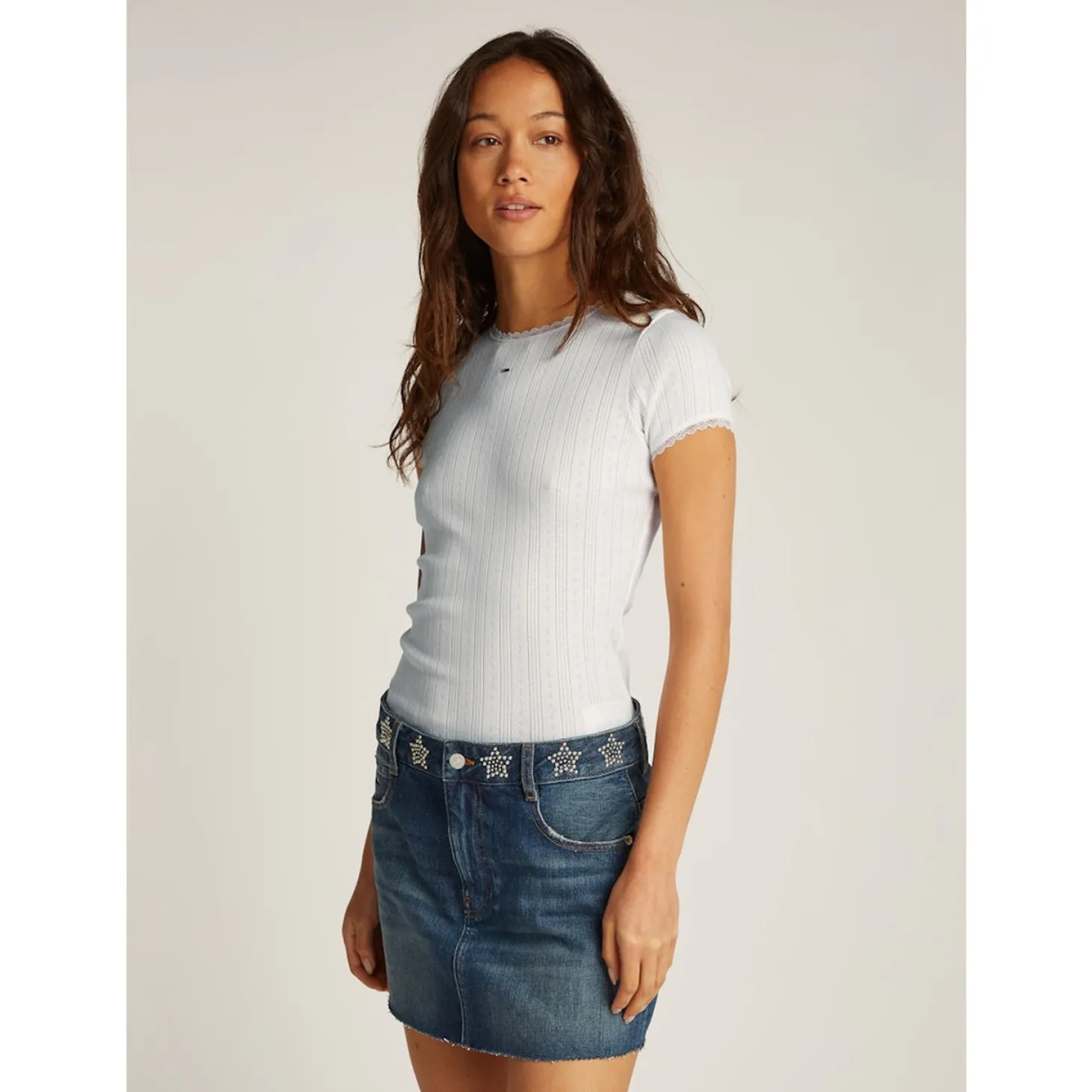 TJW SLIM POINTELLE RIB TEE