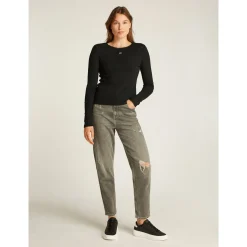 TJW SLIM POINTELLE RIB TEE LS
