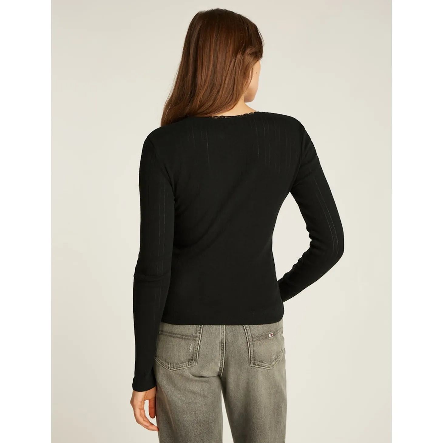 TJW SLIM POINTELLE RIB TEE LS