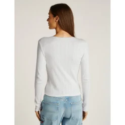 TJW SLIM POINTELLE RIB TEE LS
