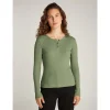 TJW SLM BUTTON RIB C-NECK LS E