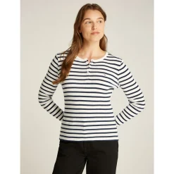 TJW SLM BUTTON RIB C-NECK LS E