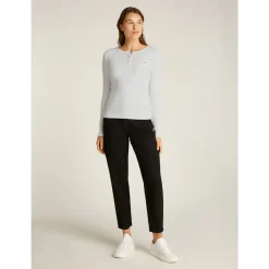 TJW SLM BUTTON RIB C-NECK LS E