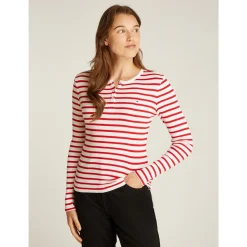 TJW SLM BUTTON RIB C-NECK LS E