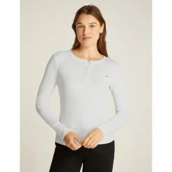 TJW SLM BUTTON RIB C-NECK LS E