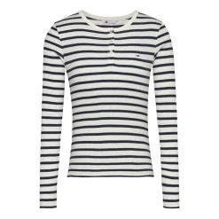 TJW SLM BUTTON RIB C-NECK LS E