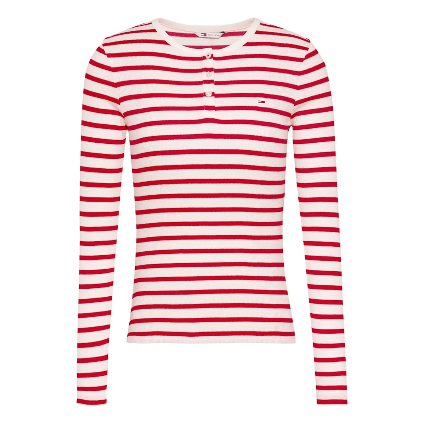 TJW SLM BUTTON RIB C-NECK LS E