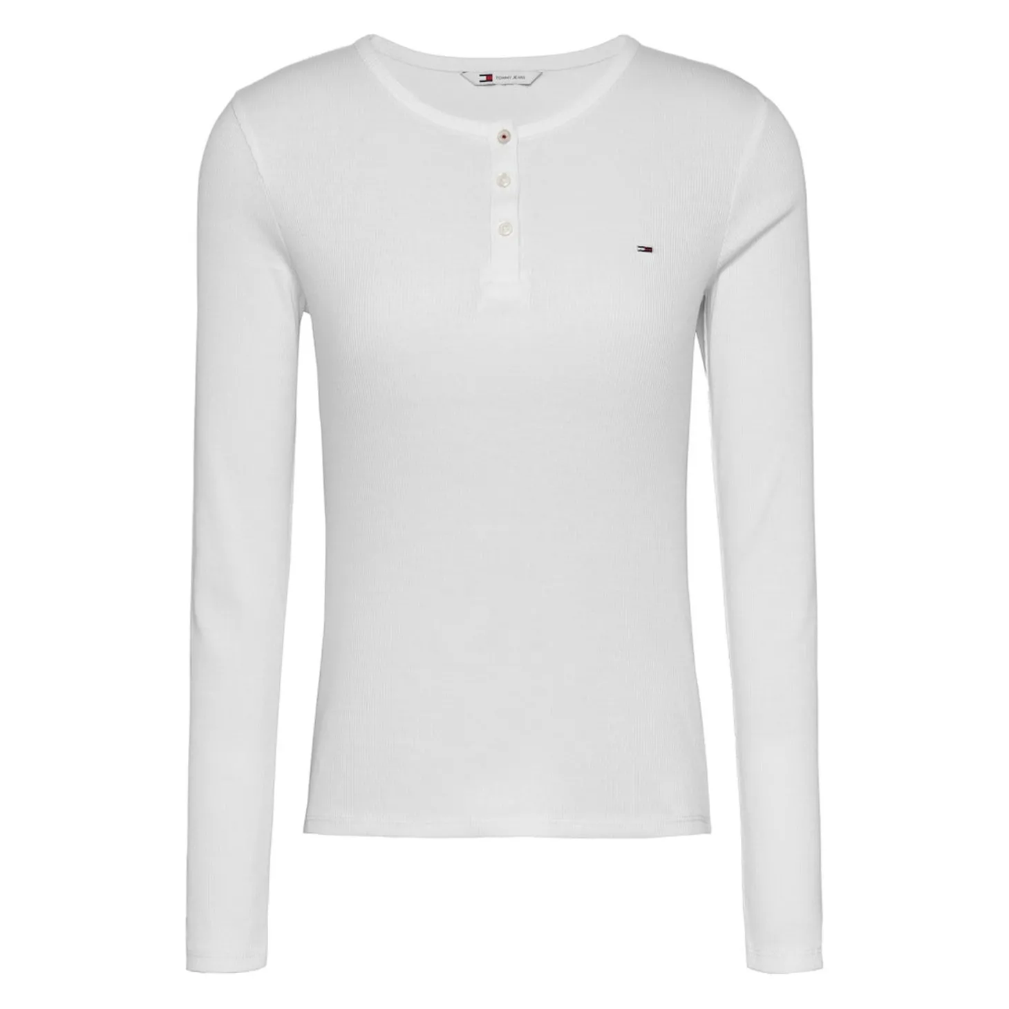 TJW SLM BUTTON RIB C-NECK LS E