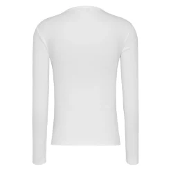 TJW SLM BUTTON RIB C-NECK LS E