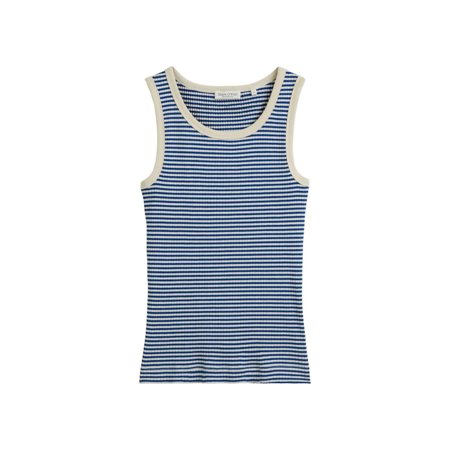 Top, rib, round neck, striped