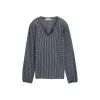 T-shirt blouse vertical stripe