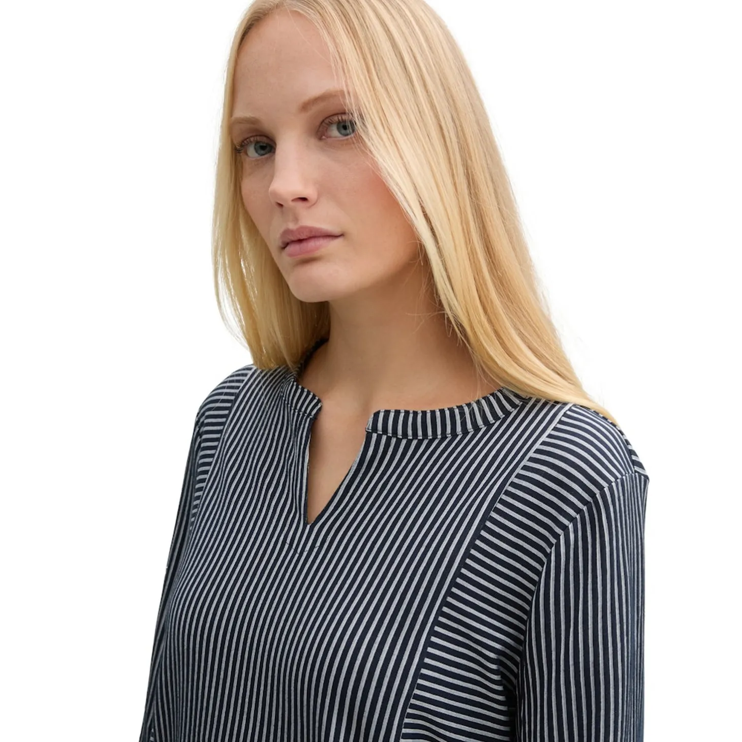 T-shirt blouse vertical stripe
