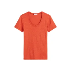 T-shirt, deep round neck twist
