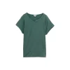 T-shirt fabric mix crew neck