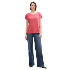 T-shirt fabric mix crew neck