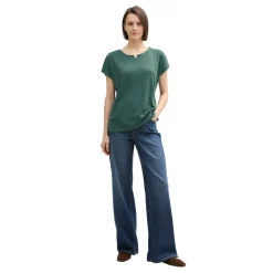 T-shirt fabric mix crew neck
