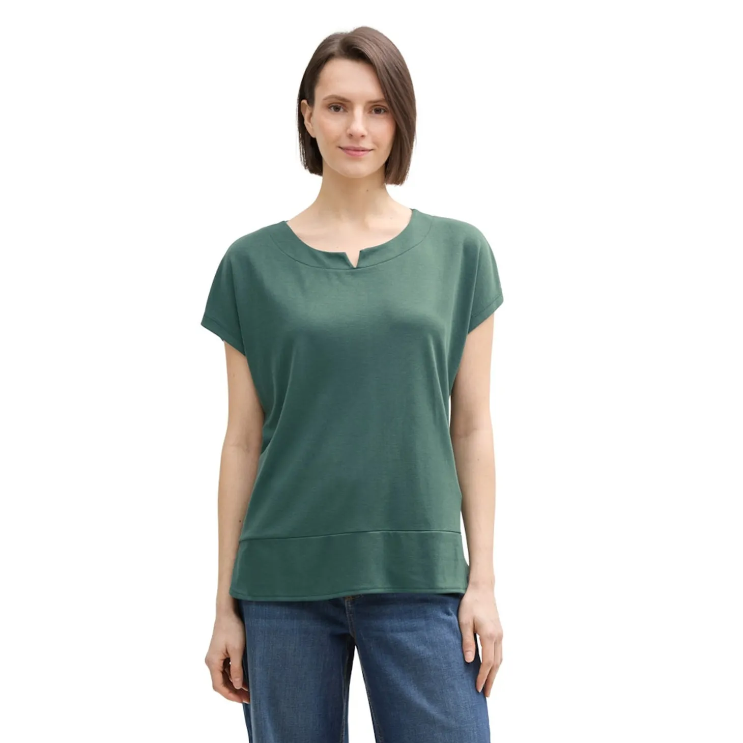 T-shirt fabric mix crew neck