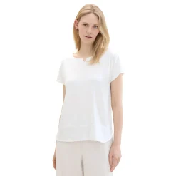 T-shirt fabric mix crew neck