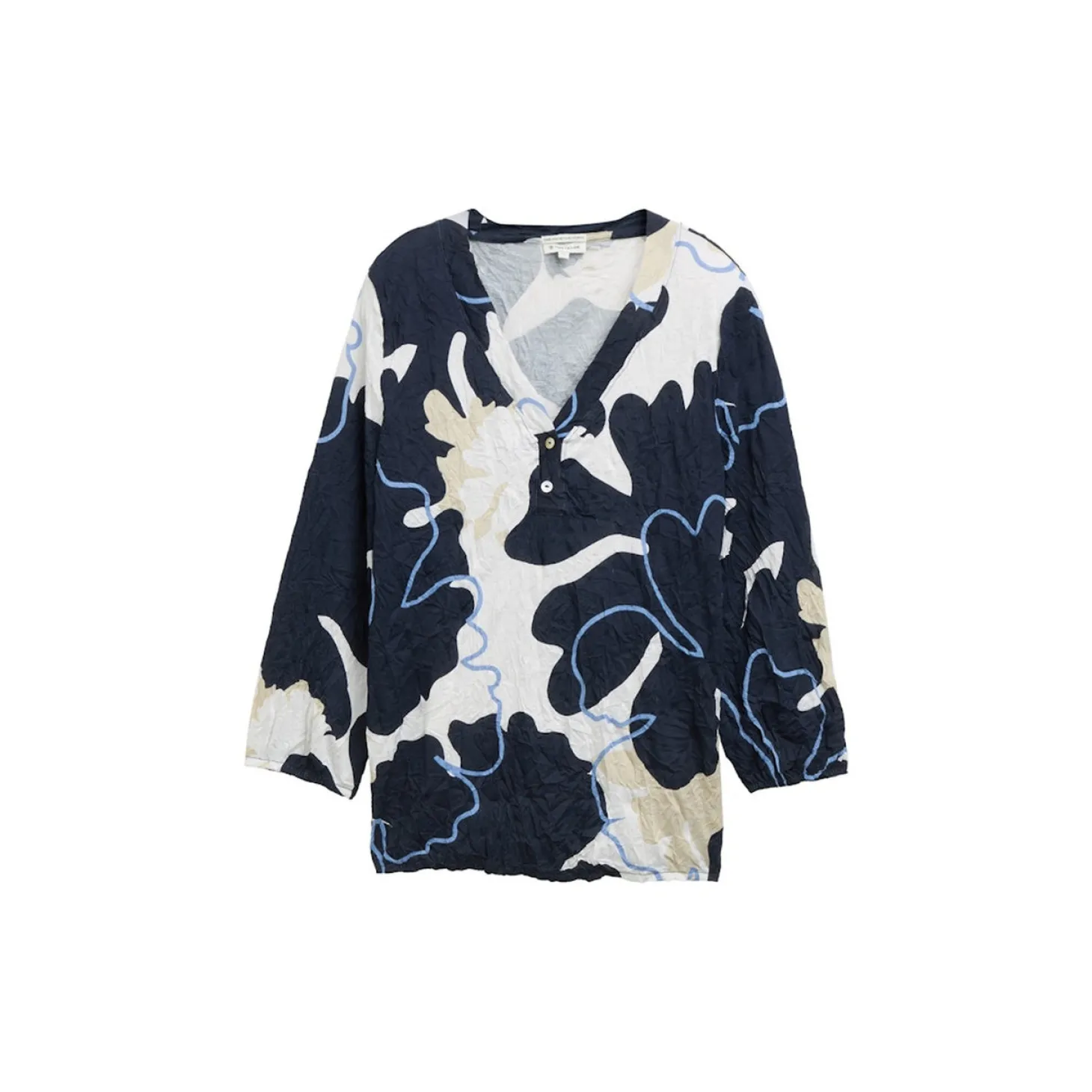 T-shirt v-neck crincle