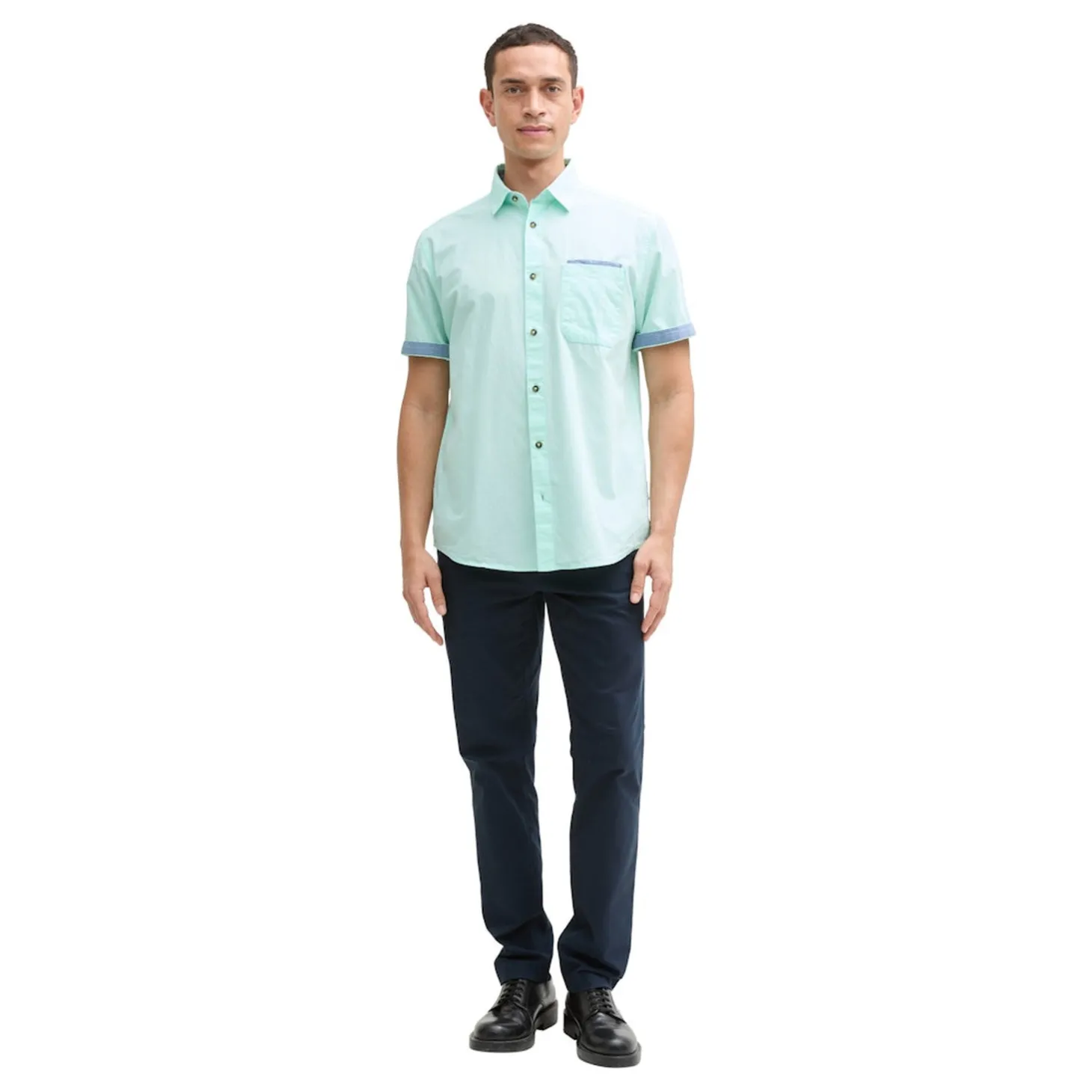 Two-tone poplin shirt