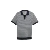 Twotone structured knit polo