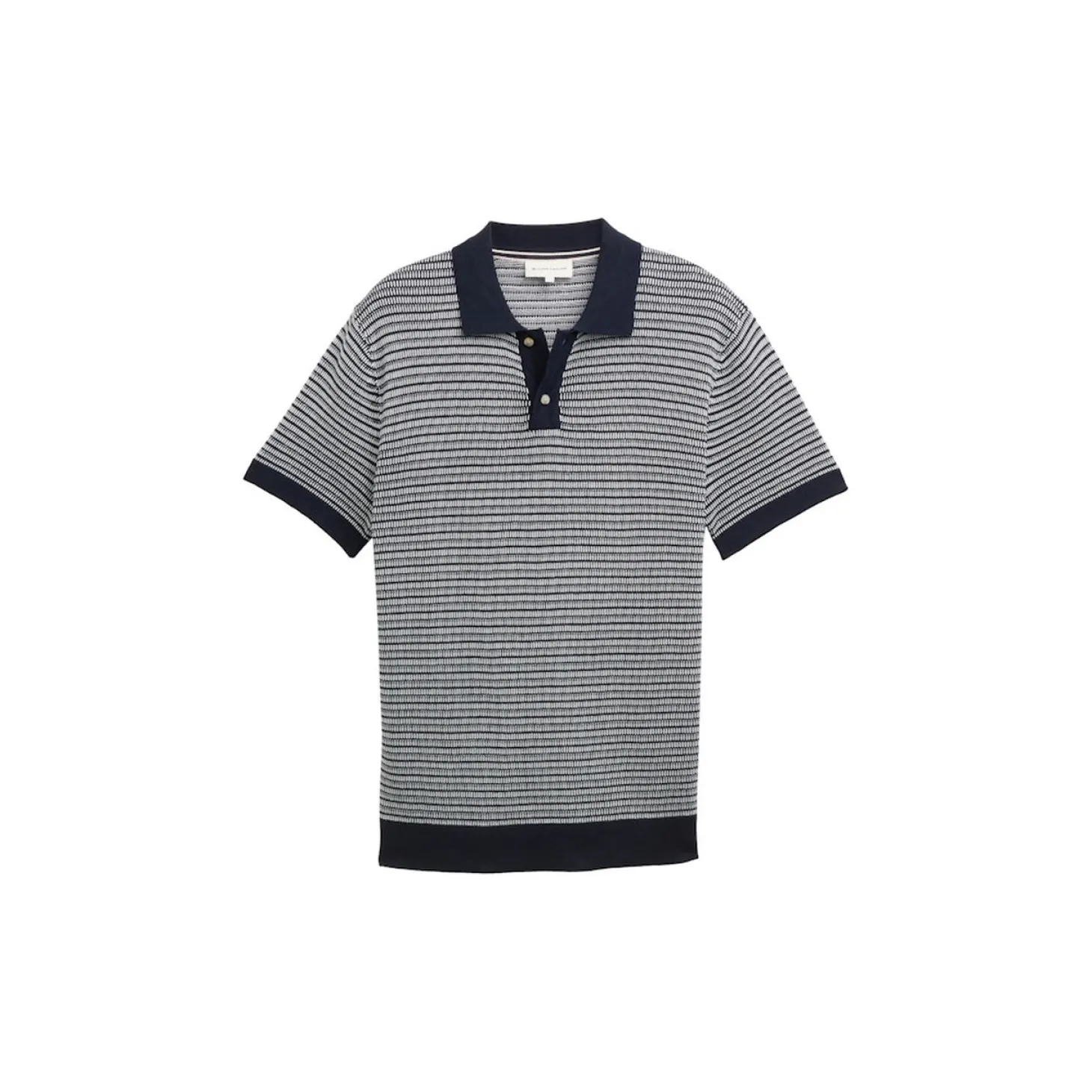 Twotone structured knit polo