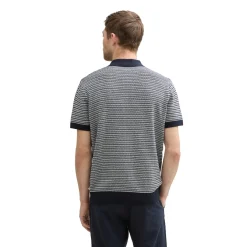 Twotone structured knit polo