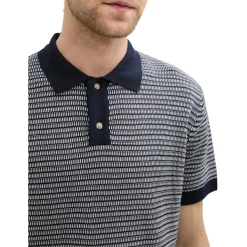 Twotone structured knit polo