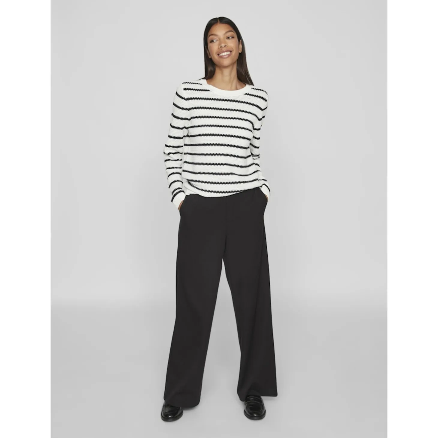 VIDALO O-NECK L/S STRIPE KNIT