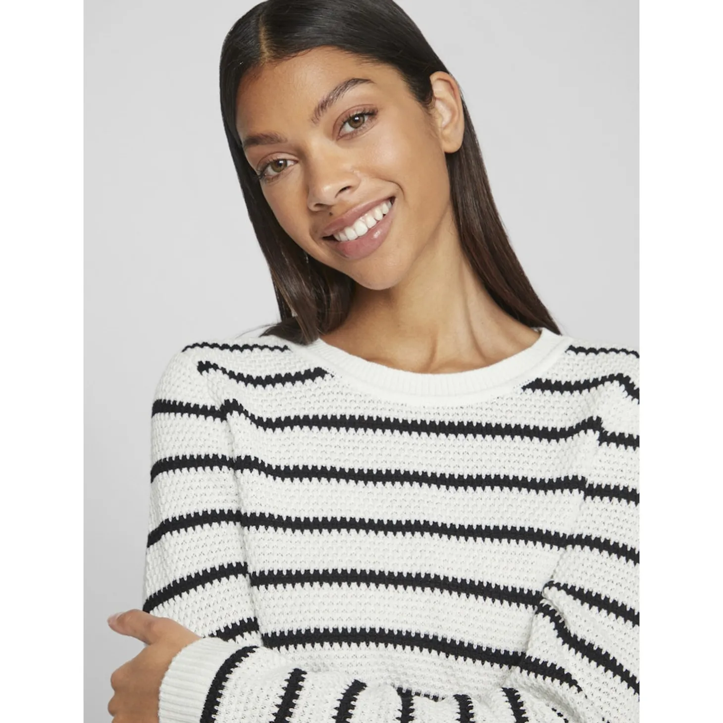 VIDALO O-NECK L/S STRIPE KNIT