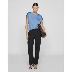 VIELLETTE S/S SATIN TOP - NOOS