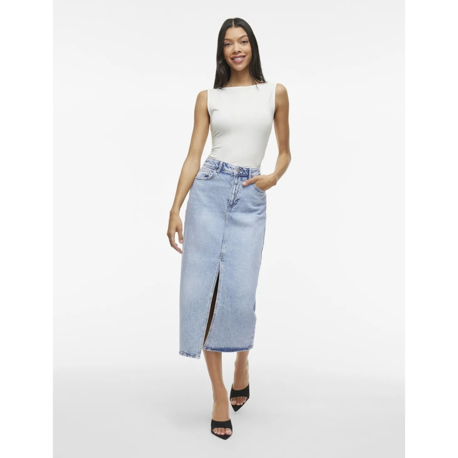 VIJAF HW MIDI DENIM SKIRT-NOOS