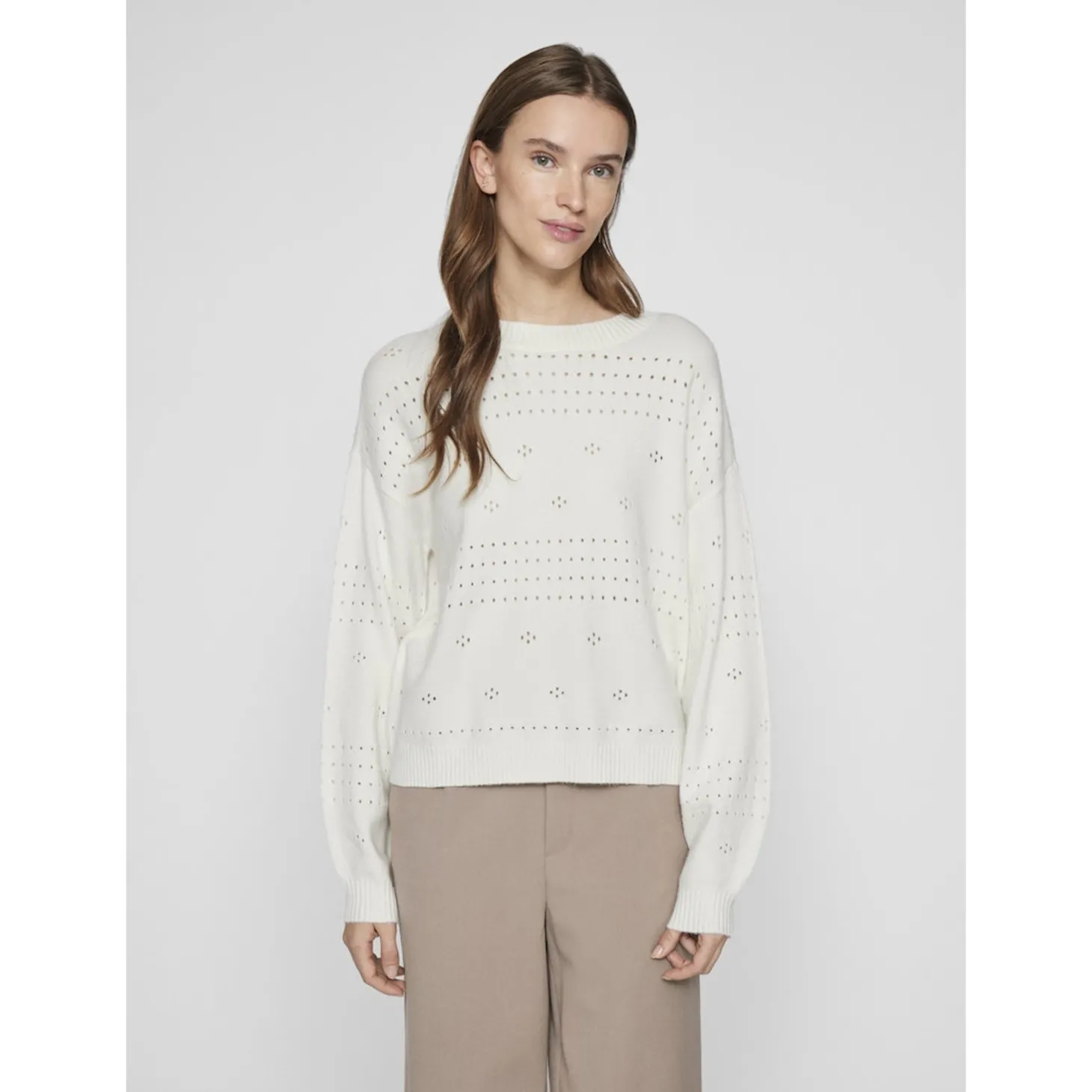 ! VIRIL L/S O-NECK POINTELLE