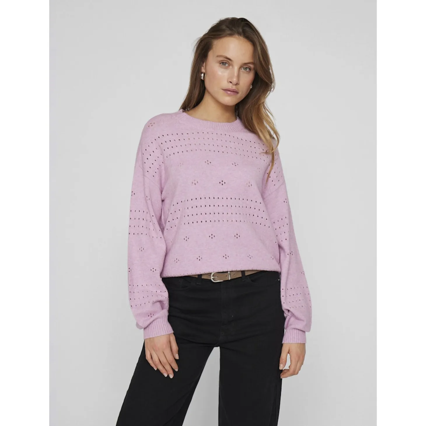 ! VIRIL L/S O-NECK POINTELLE