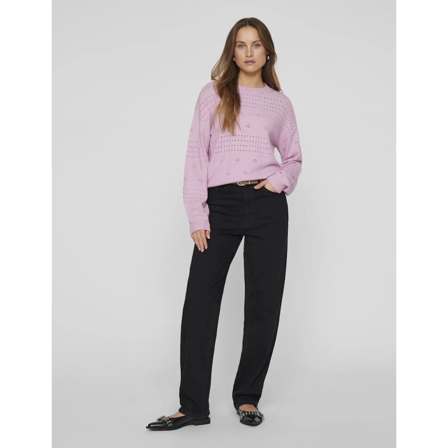 ! VIRIL L/S O-NECK POINTELLE