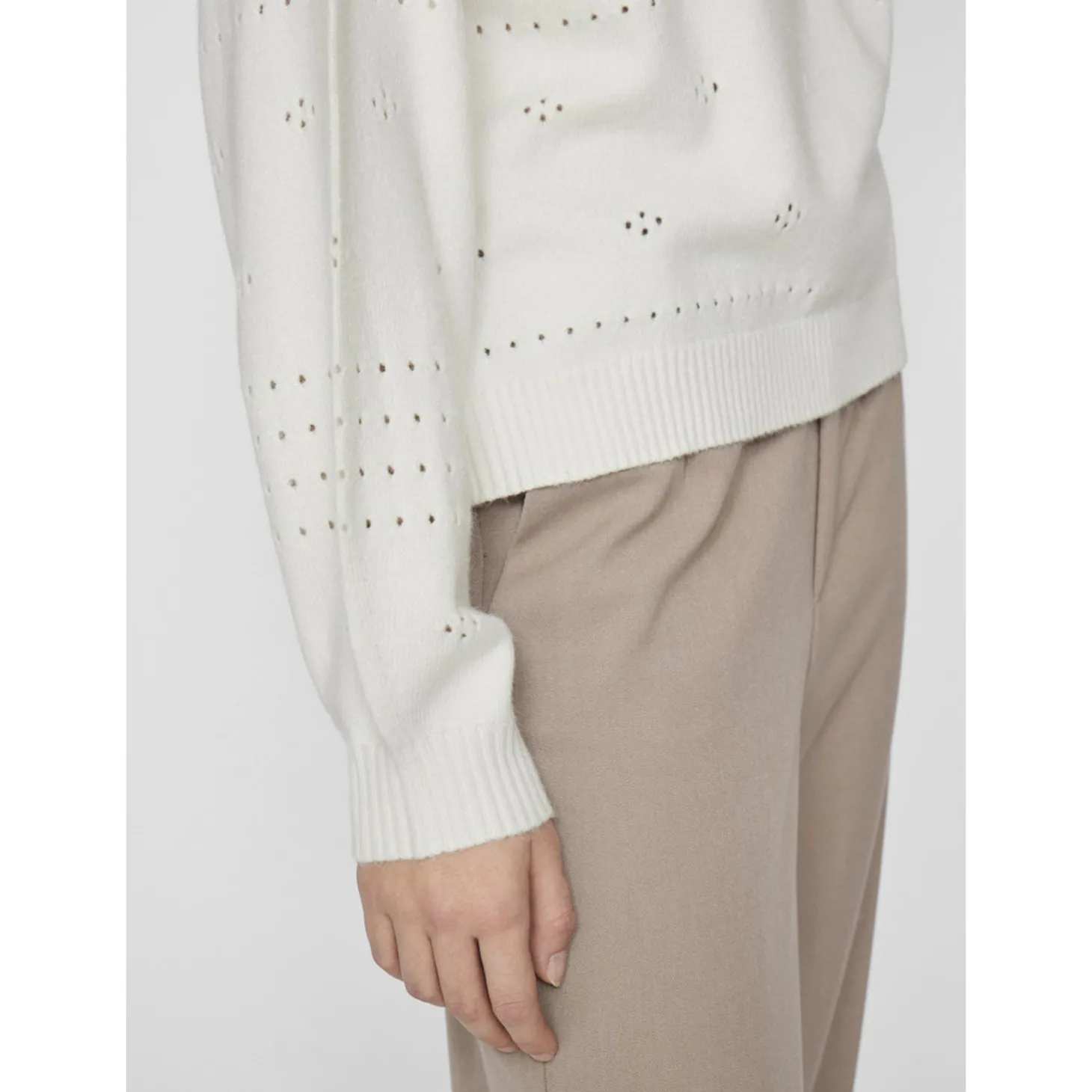 ! VIRIL L/S O-NECK POINTELLE