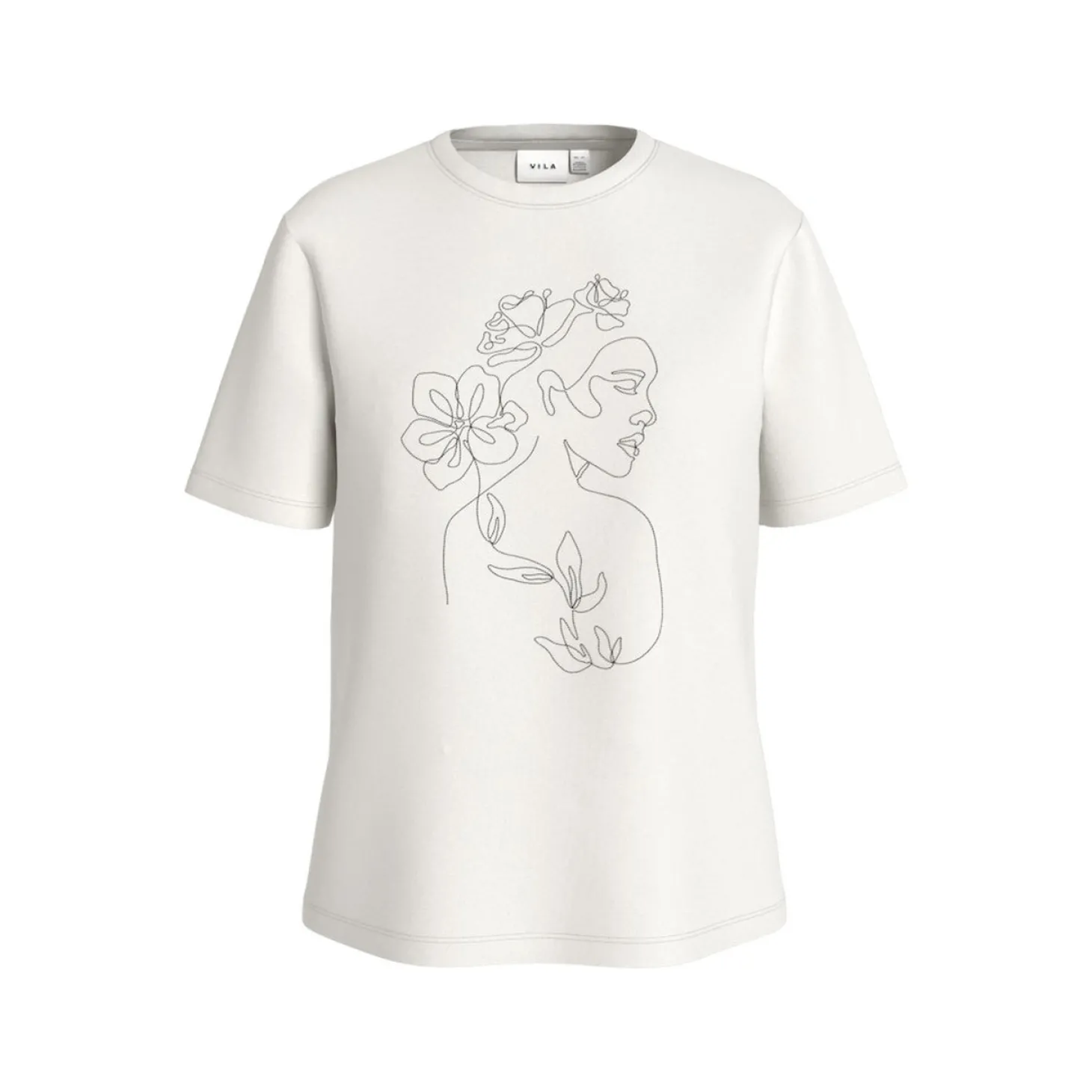 VISYBIL STICHED S/S O-NECK T-S