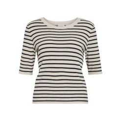 VIZICHA O-NECK 2/4 STRIPE KNIT