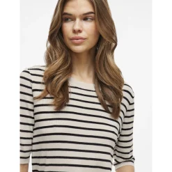 VIZICHA O-NECK 2/4 STRIPE KNIT
