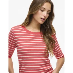 VIZICHA O-NECK 2/4 STRIPE KNIT