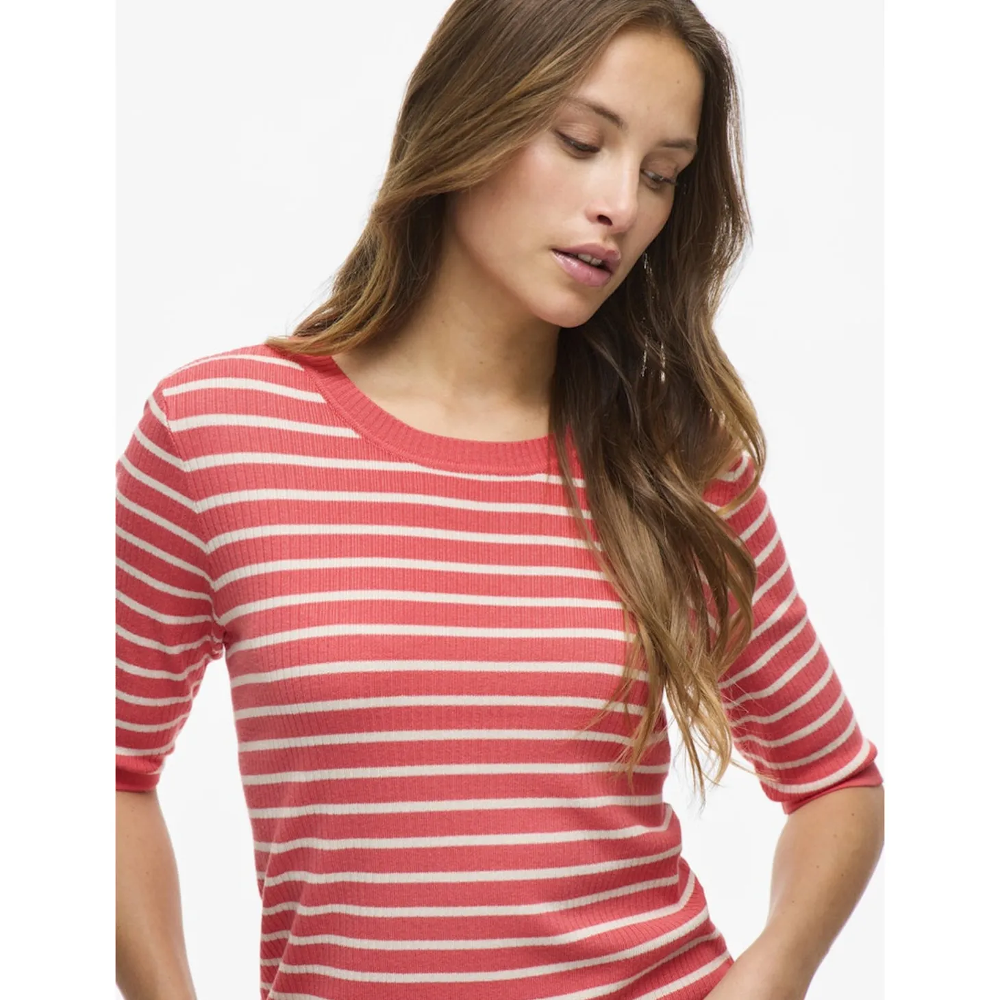 VIZICHA O-NECK 2/4 STRIPE KNIT