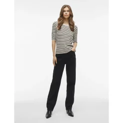 VIZICHA O-NECK 2/4 STRIPE KNIT