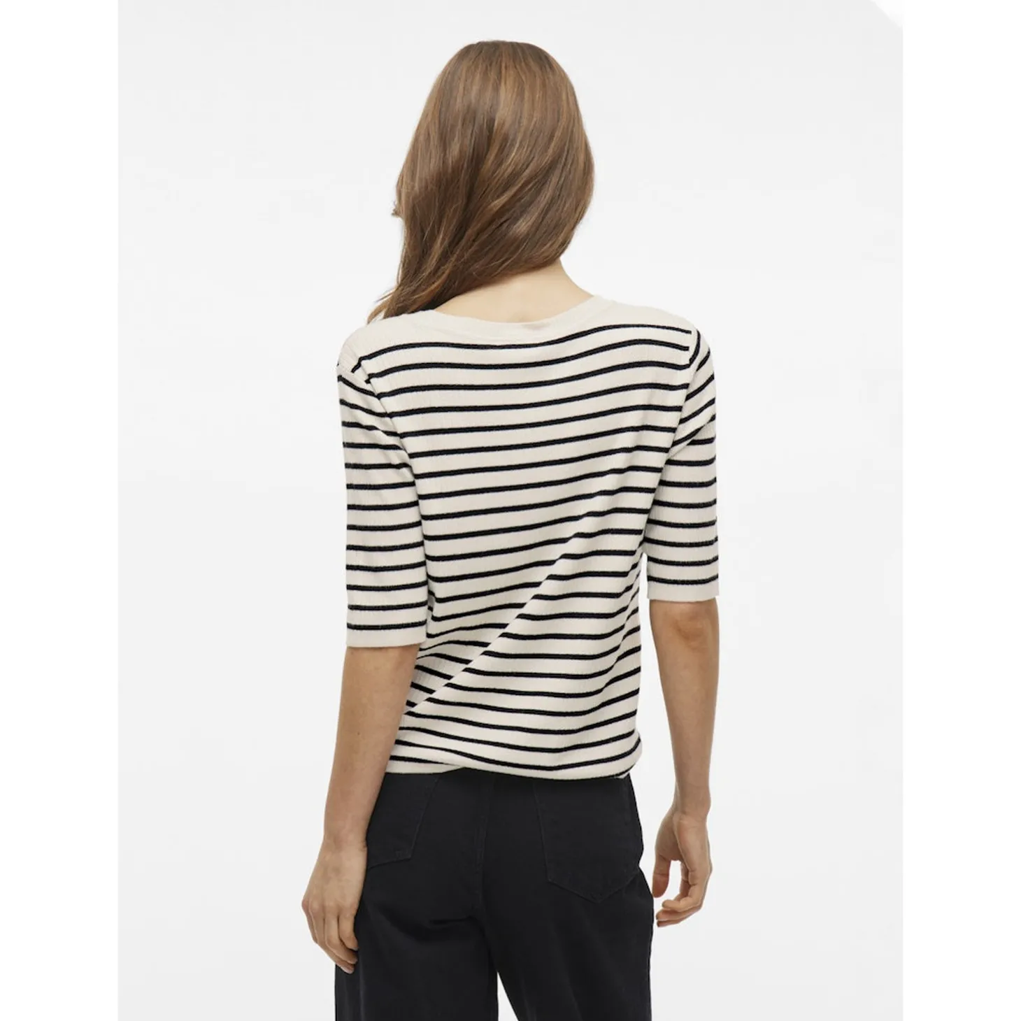 VIZICHA O-NECK 2/4 STRIPE KNIT
