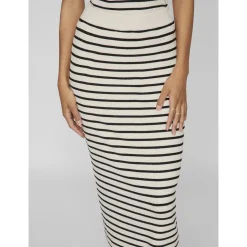 VIZICHA STRIPED MIDI KNIT SKIR