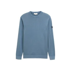 Washed structure crewneck knit